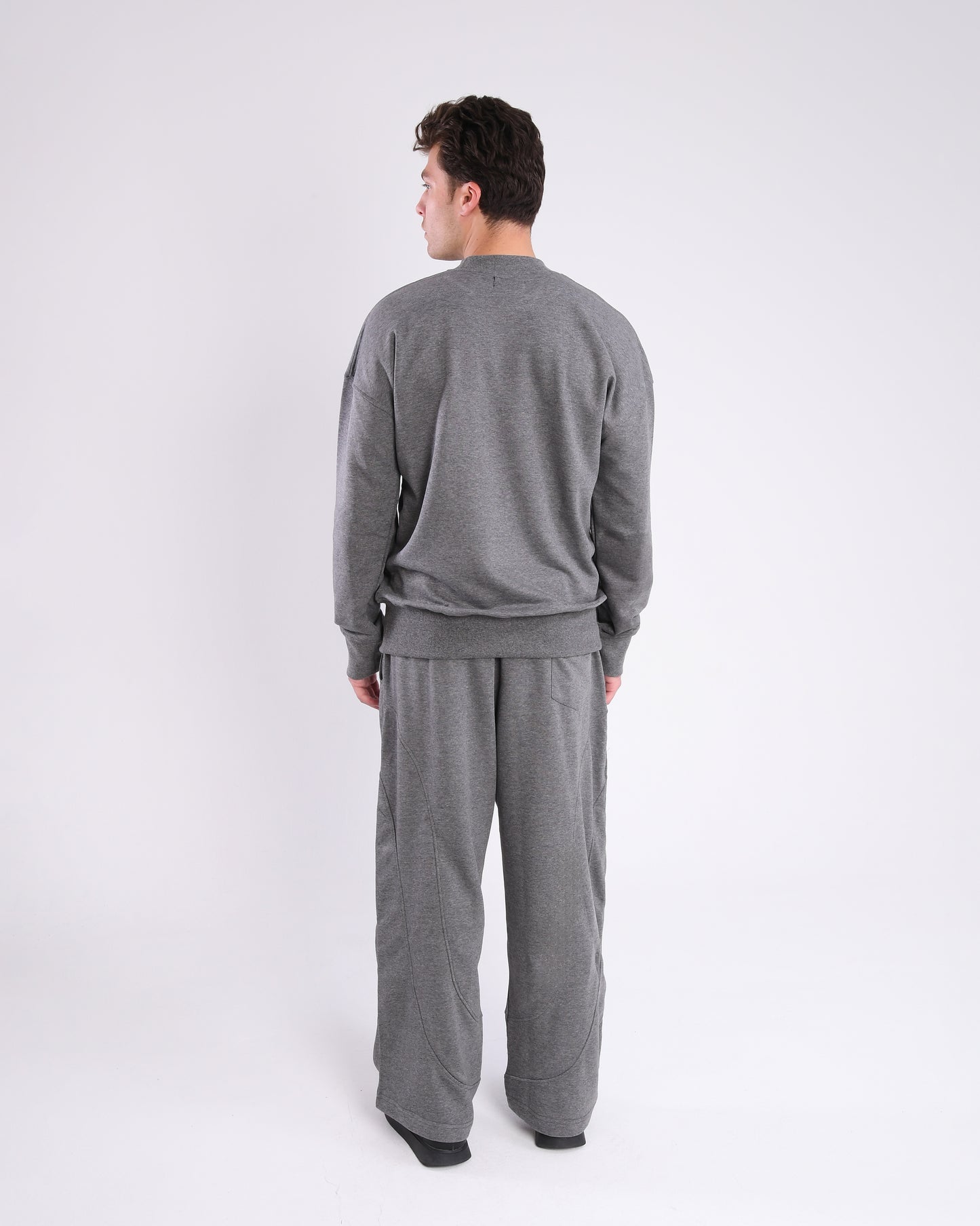 Grey Unisex Wide Leg Sweatpants