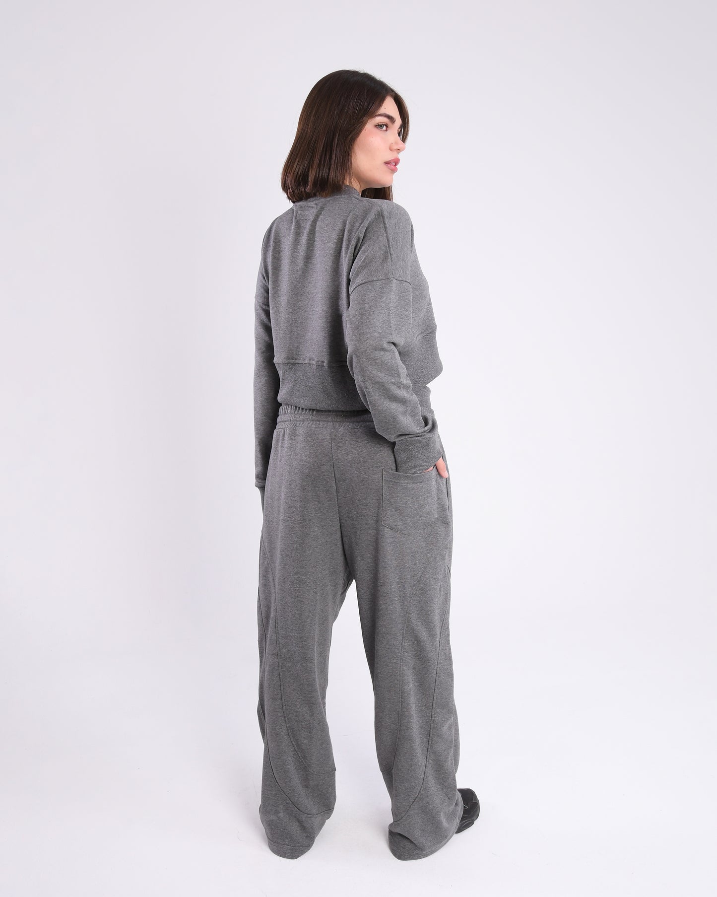 Grey Unisex Wide Leg Sweatpants