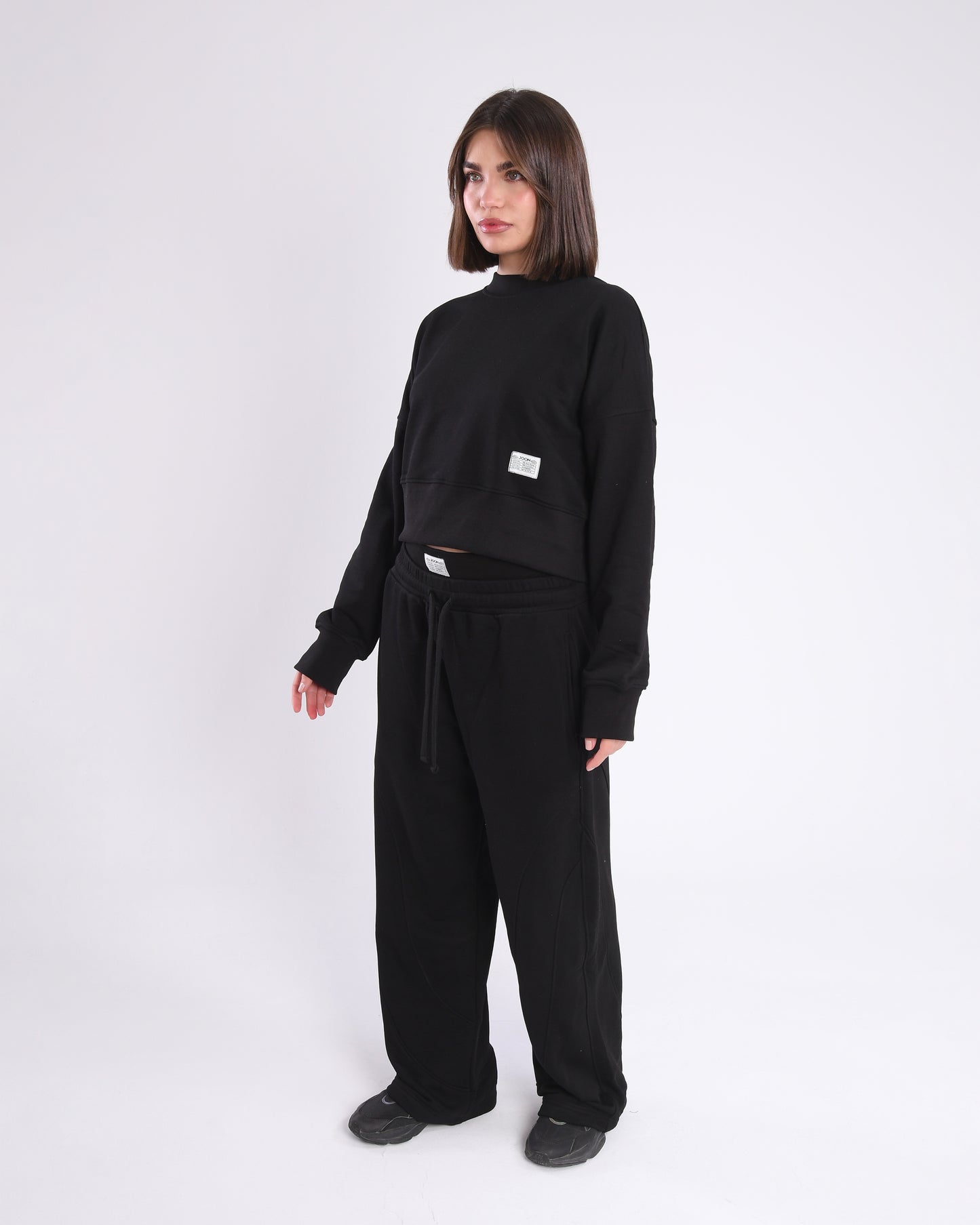 Black Unisex Wide Leg Sweatpants