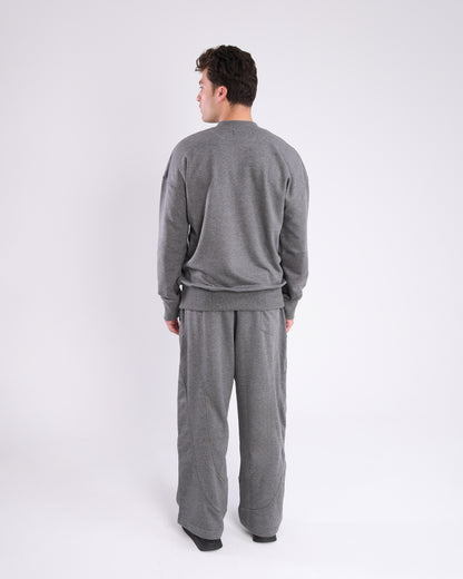 Grey Unisex Wide Leg Sweatpants