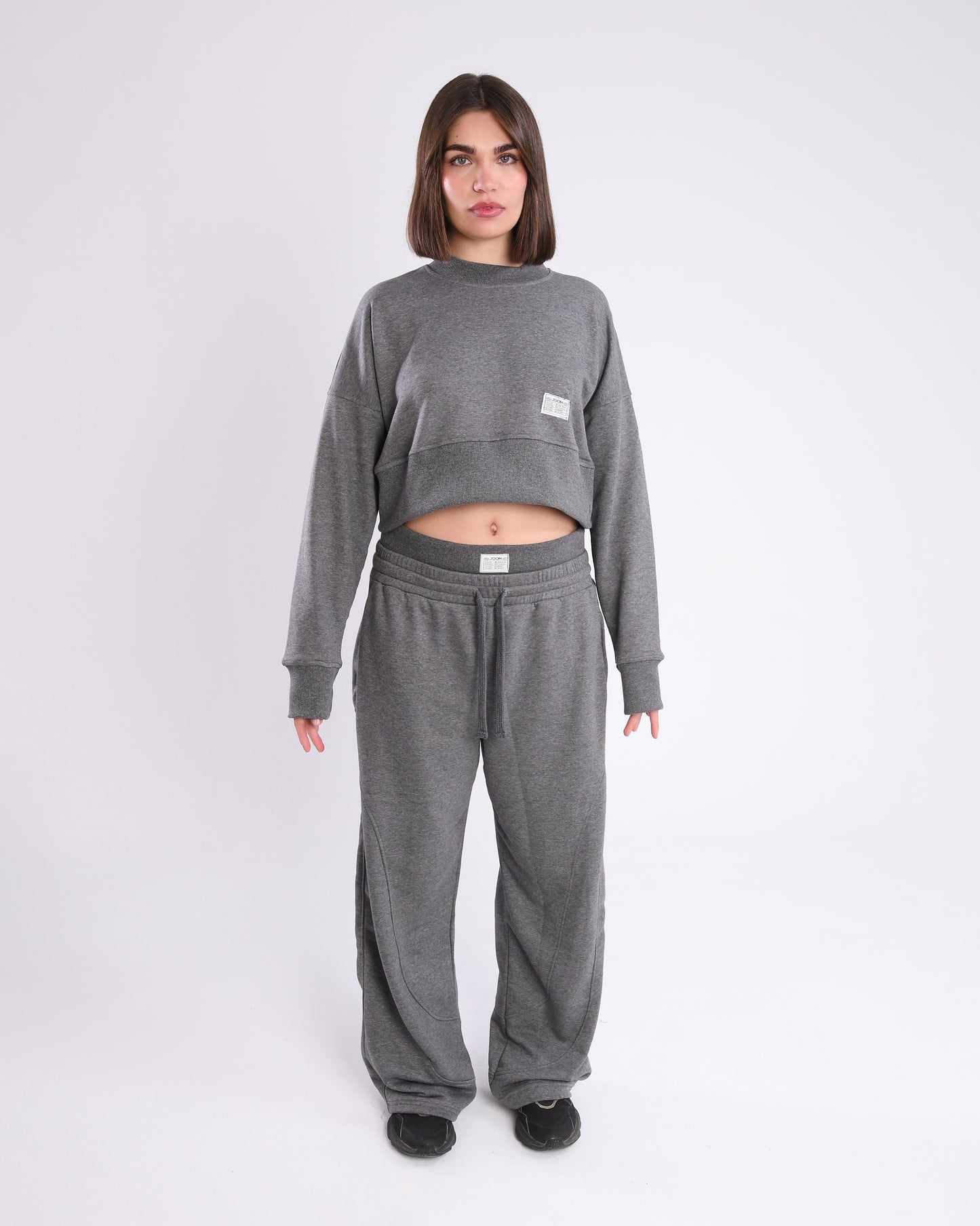 Grey cropped Crew