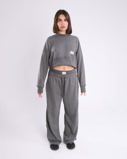 Grey cropped Crew