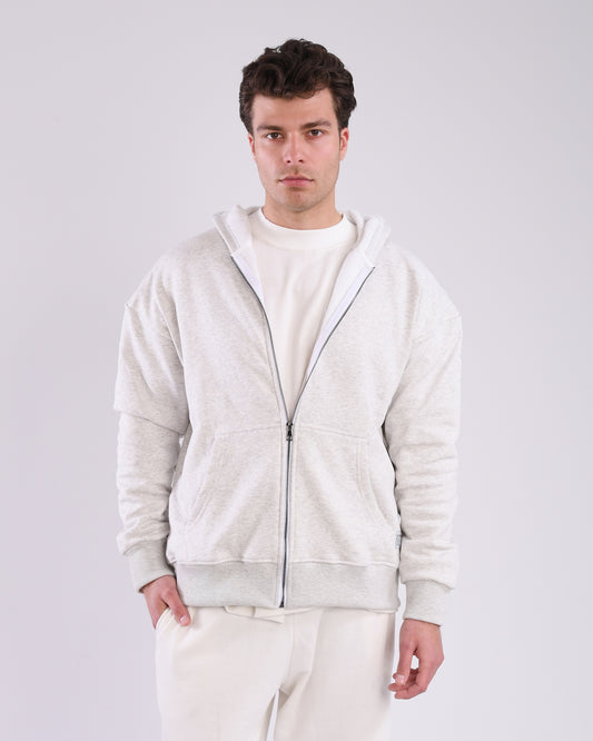 Light Grey Zip-Up Jacket